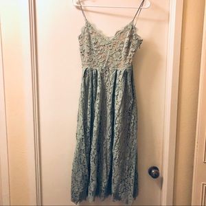 Pearly blue lace, floral H&M dress